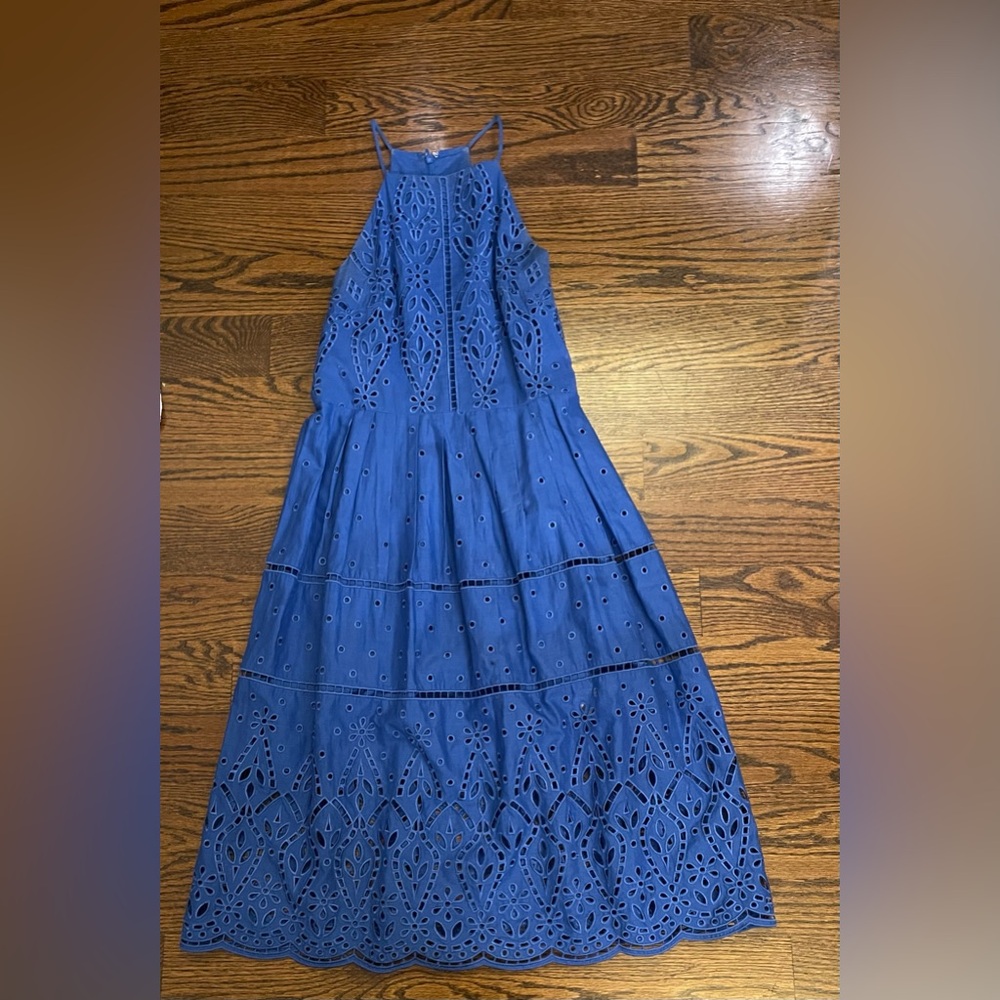 Parker Blue Eyelet Midi Dress
